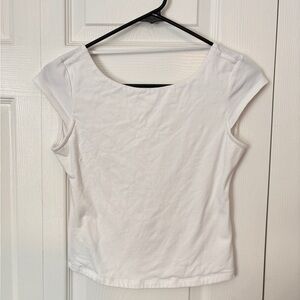 Garage Backless White Cap Sleeve Top